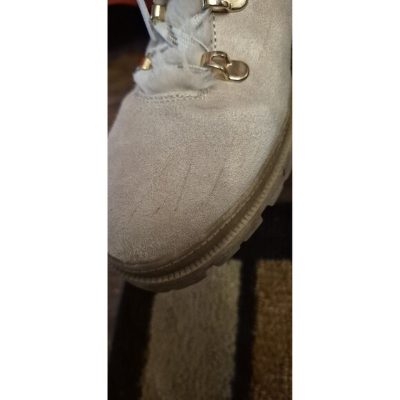 Jelly Pop Sz 11 Mission Fur Hiking Boots Ivory Color Chukka Rubber Heel EUC - Picture 6 of 9